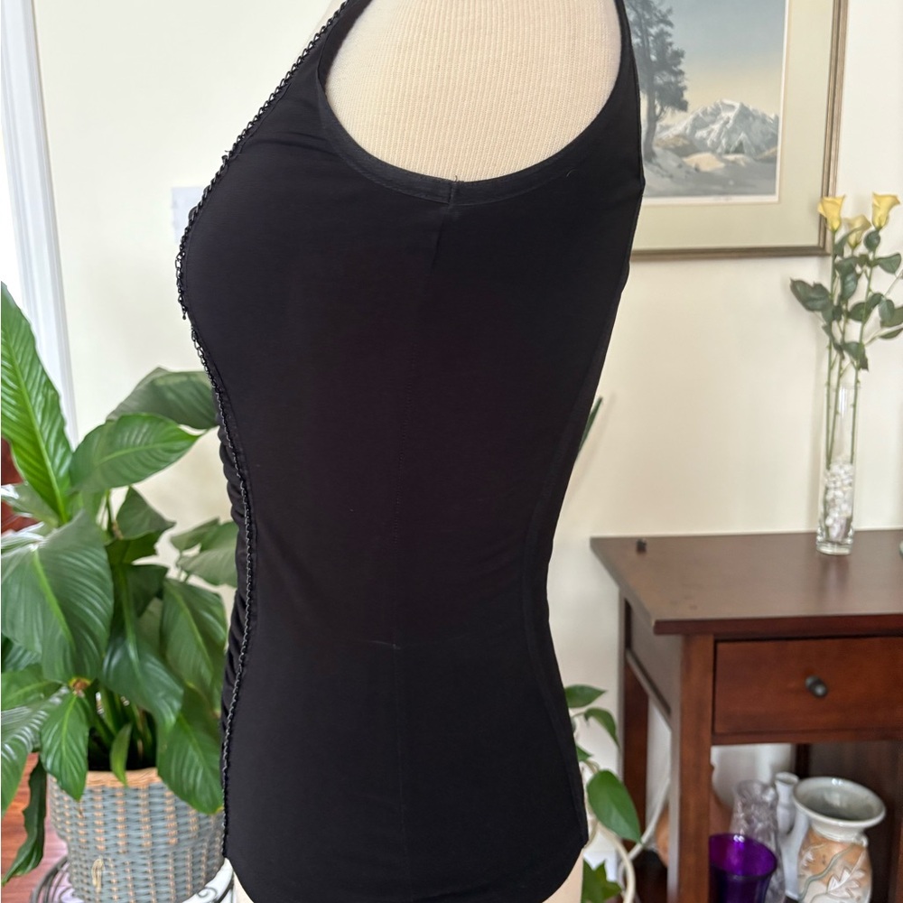 Cache Black Ruched top small - Picture 2 of 5
